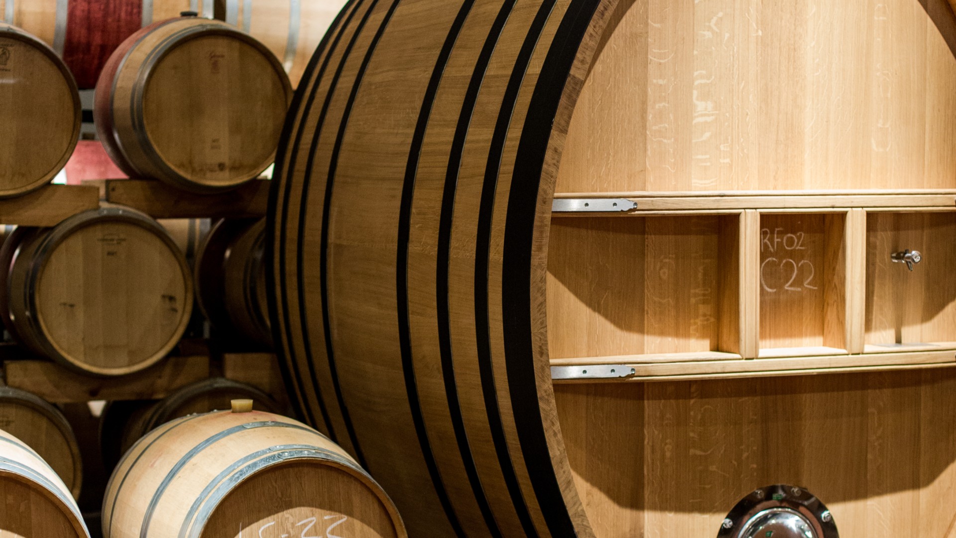 Crescendo wine barrels at Taaibosch wines